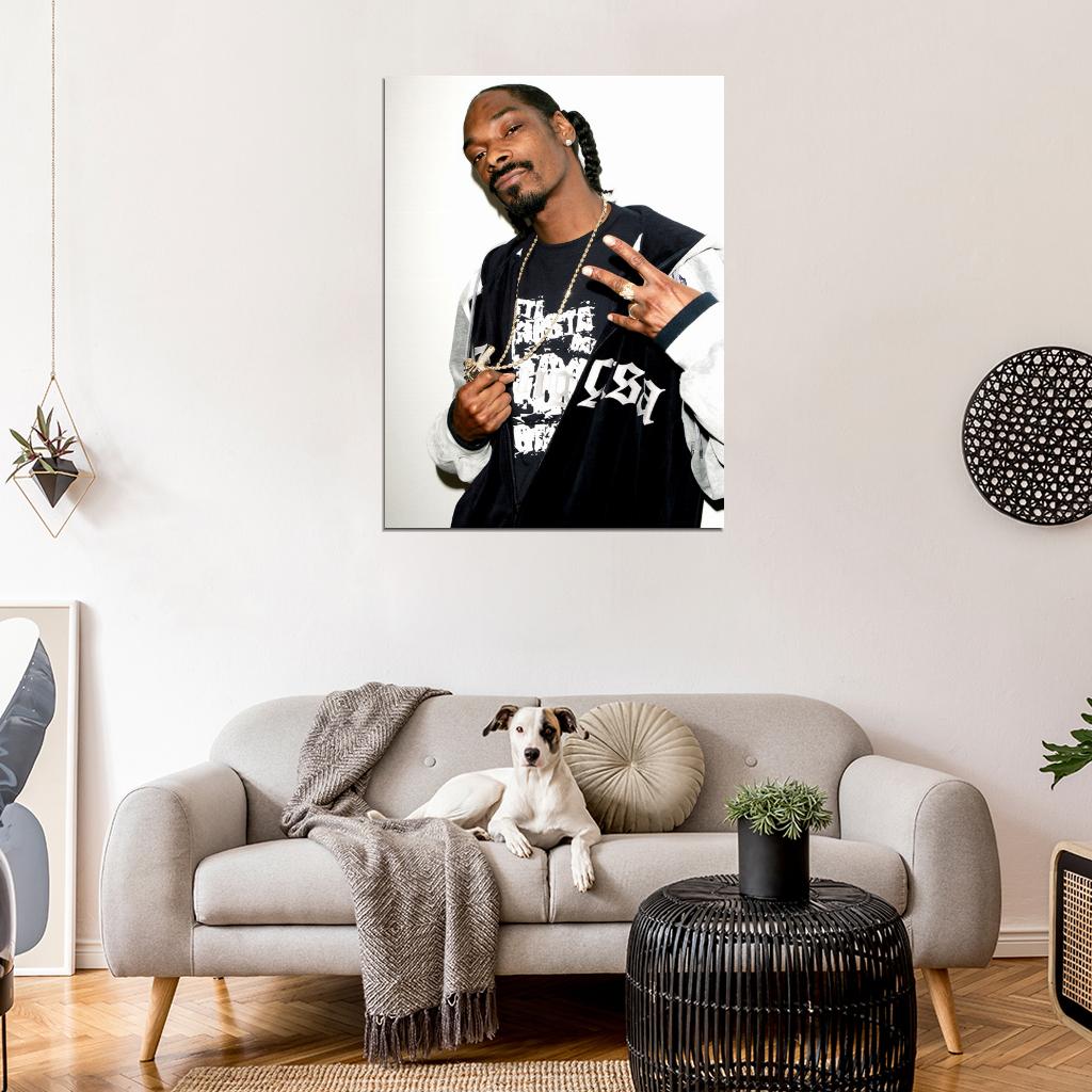 Snoop Dogg Gold Chain Revolver Rap Hip Hop Singer Wall Art Print Poster