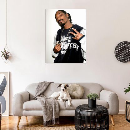 Snoop Dogg Gold Chain Revolver Rap Hip Hop Singer Wall Art Print Poster