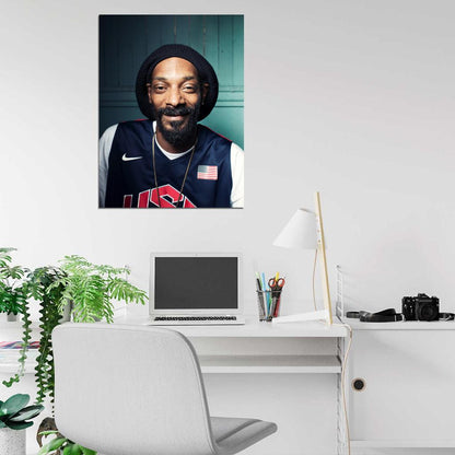 Snoop Dogg Awesome Portrait Basketball Rap Hip Hop Wall Art Print Poster