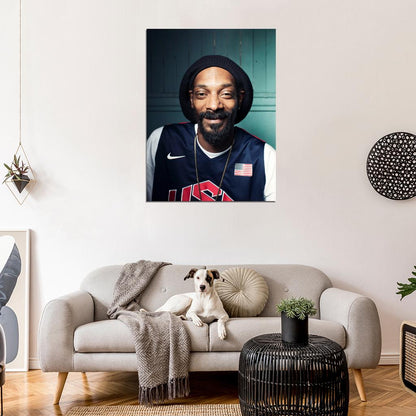 Snoop Dogg Awesome Portrait Basketball Rap Hip Hop Wall Art Print Poster