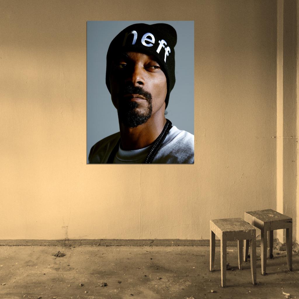 Snoop Dogg Incredible Portrait Hat Rap Hip Hop Music Wall Art Print Poster