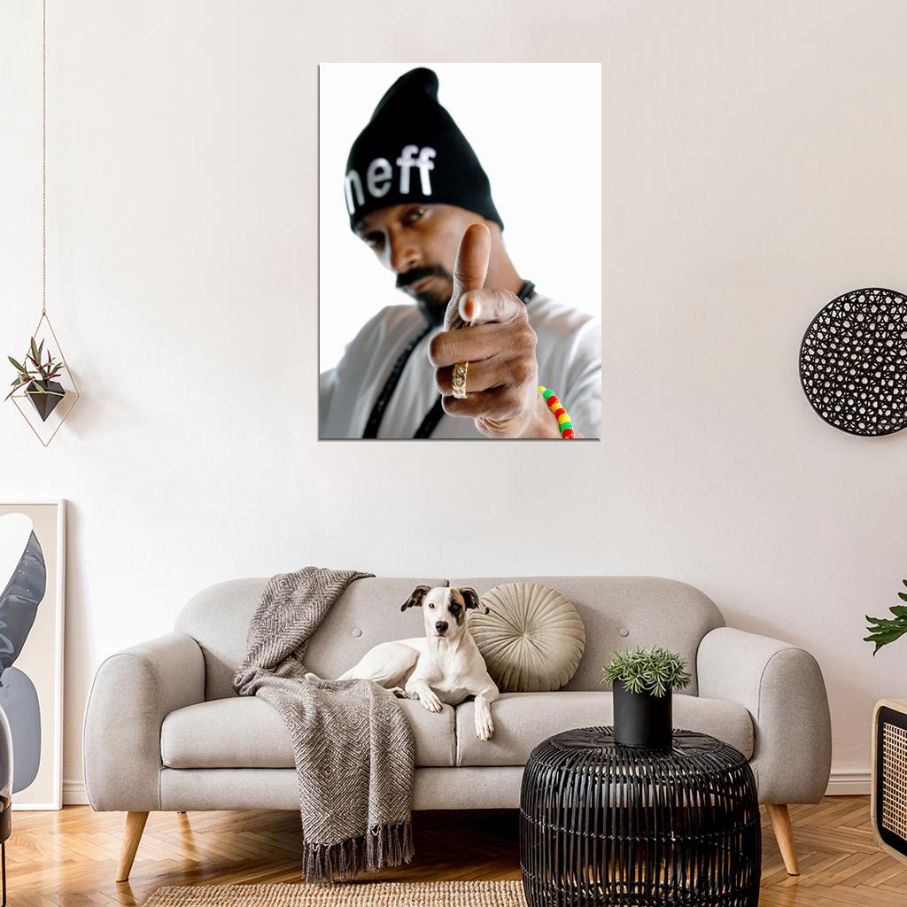 Snoop Dogg Finger Portrait Hat Rap Hip Hop Music Wall Art Print Poster