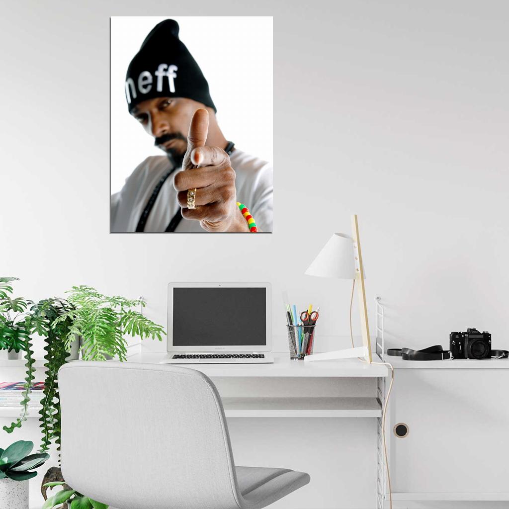 Snoop Dogg Finger Portrait Hat Rap Hip Hop Music Wall Art Print Poster