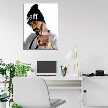 Snoop Dogg Finger Portrait Hat Rap Hip Hop Music Wall Art Print Poster