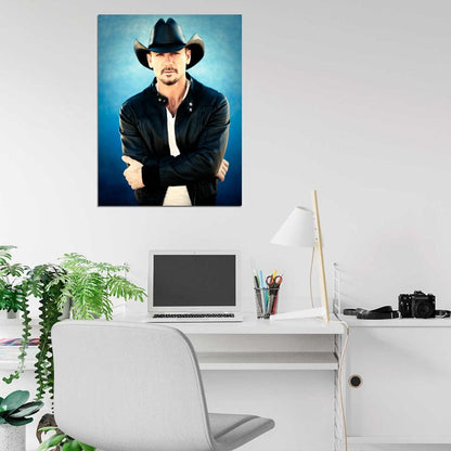 Tim McGraw Awesome Portrait Country Music Singer Wall Art Print Poster