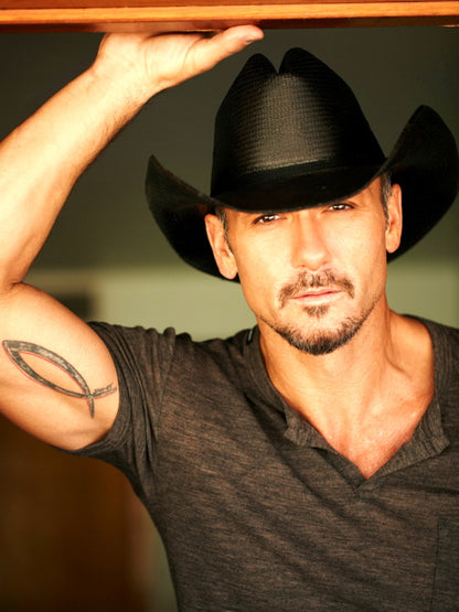 Tim McGraw Portrait Hat Tattoo Handsome Country Music Wall Art Print Poster