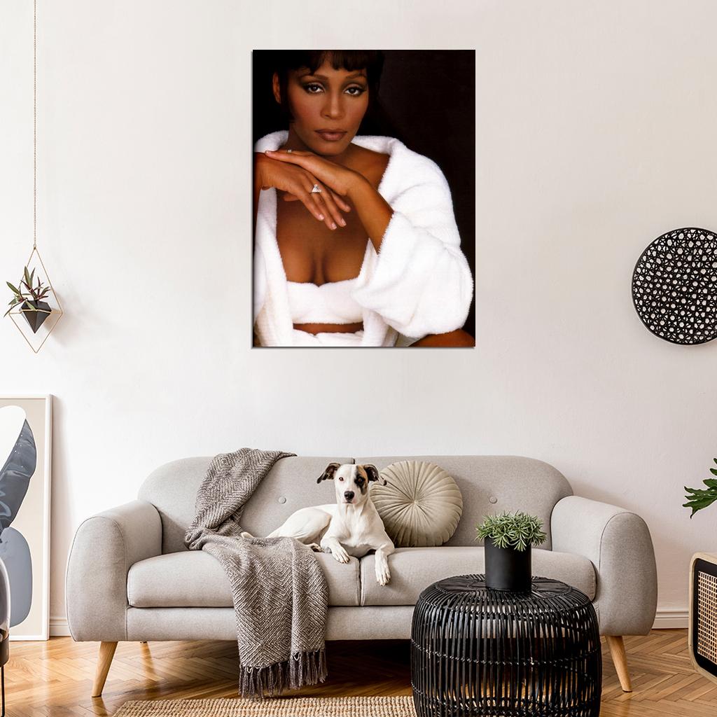 Whitney Houston Amazing Rare Portrait Beautiful Retro Wall Art Print Poster
