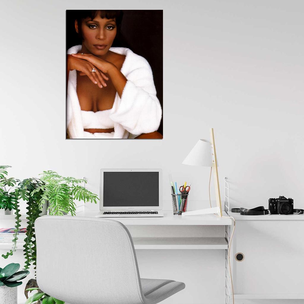 Whitney Houston Amazing Rare Portrait Beautiful Retro Wall Art Print Poster
