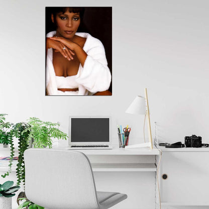 Whitney Houston Amazing Rare Portrait Beautiful Retro Wall Art Print Poster