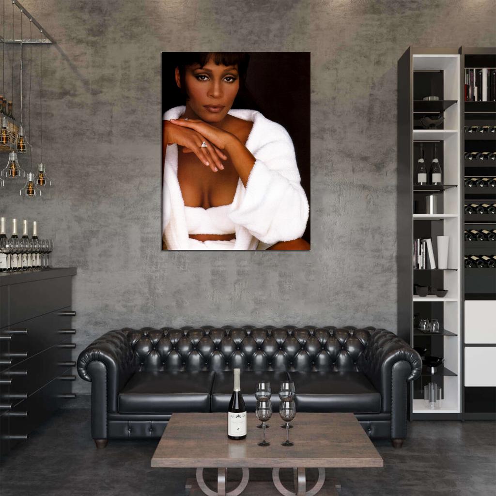 Whitney Houston Amazing Rare Portrait Beautiful Retro Wall Art Print Poster