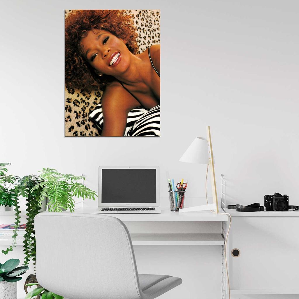 Whitney HoustonPortrait Smile Young Beautiful Retro Wall Art Print Poster