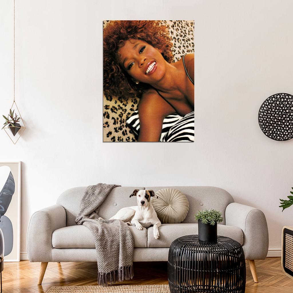 Whitney HoustonPortrait Smile Young Beautiful Retro Wall Art Print Poster