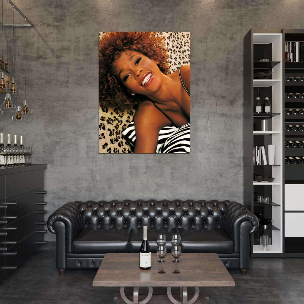 Whitney HoustonPortrait Smile Young Beautiful Retro Wall Art Print Poster
