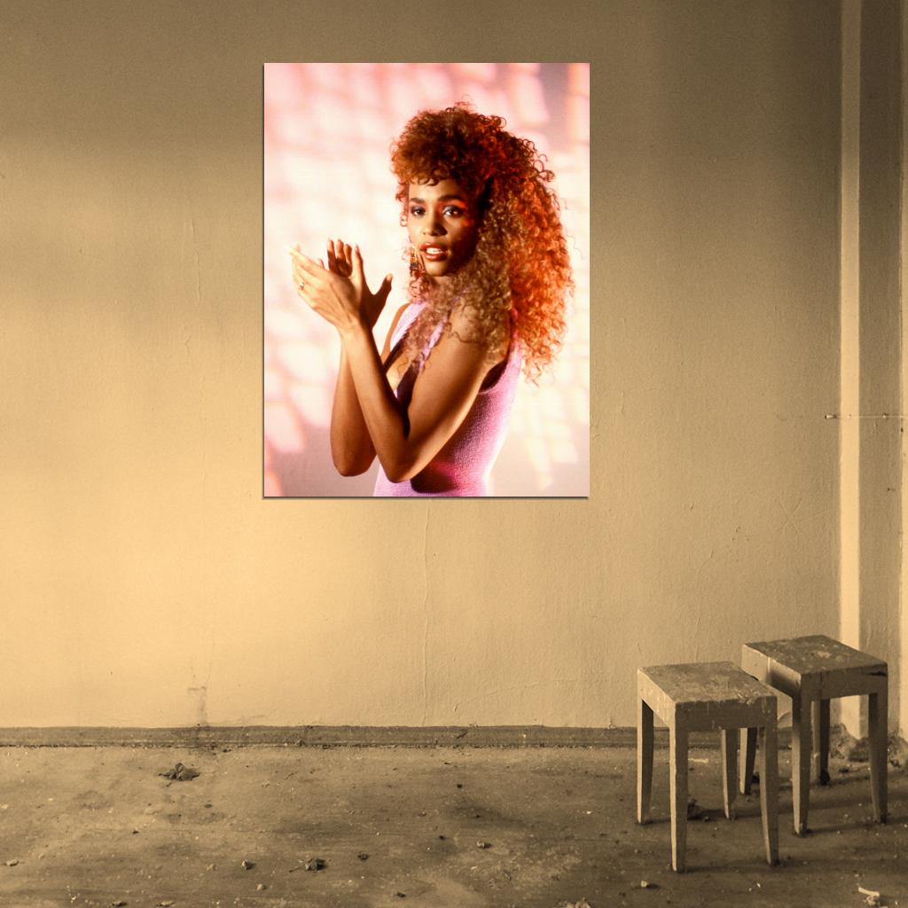 Whitney Houston Rare Young Beautiful Hot Retro Singer Wall Art Print Poster