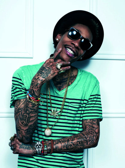Wiz Khalifa Tattoos Smile Sunglasses Rap Hip Hop Wall Art Print Poster