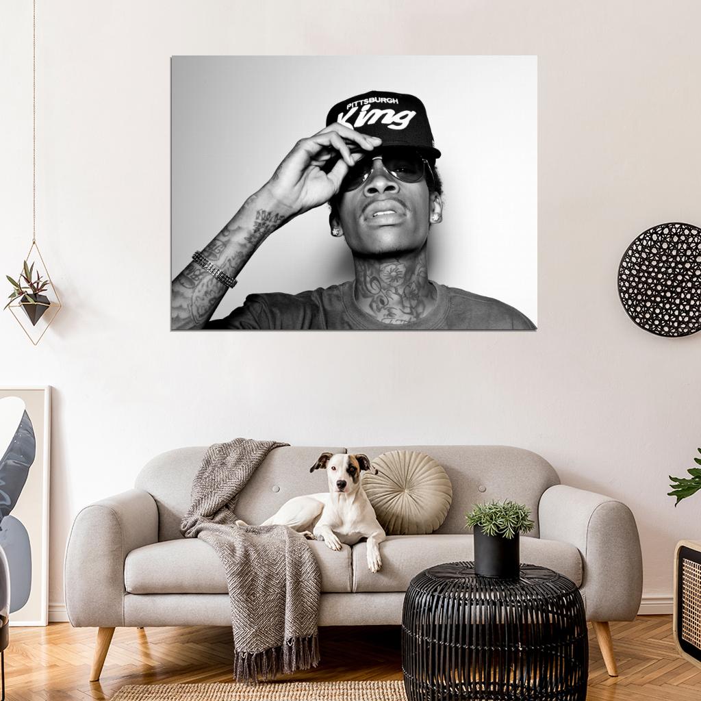 Wiz Khalifa Portrait Sunglasses Tattoos Rap Hip-Hop Wall Art Print Poster