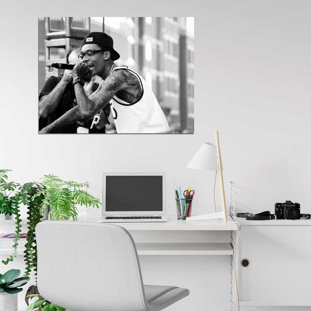Wiz Khalifa Rare Stage Microphone Rap Hip Hop Singer Wall Art Print Poster