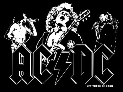 AC DC Awesome BW Art Music Hard Rock Band Wall Art Print Poster