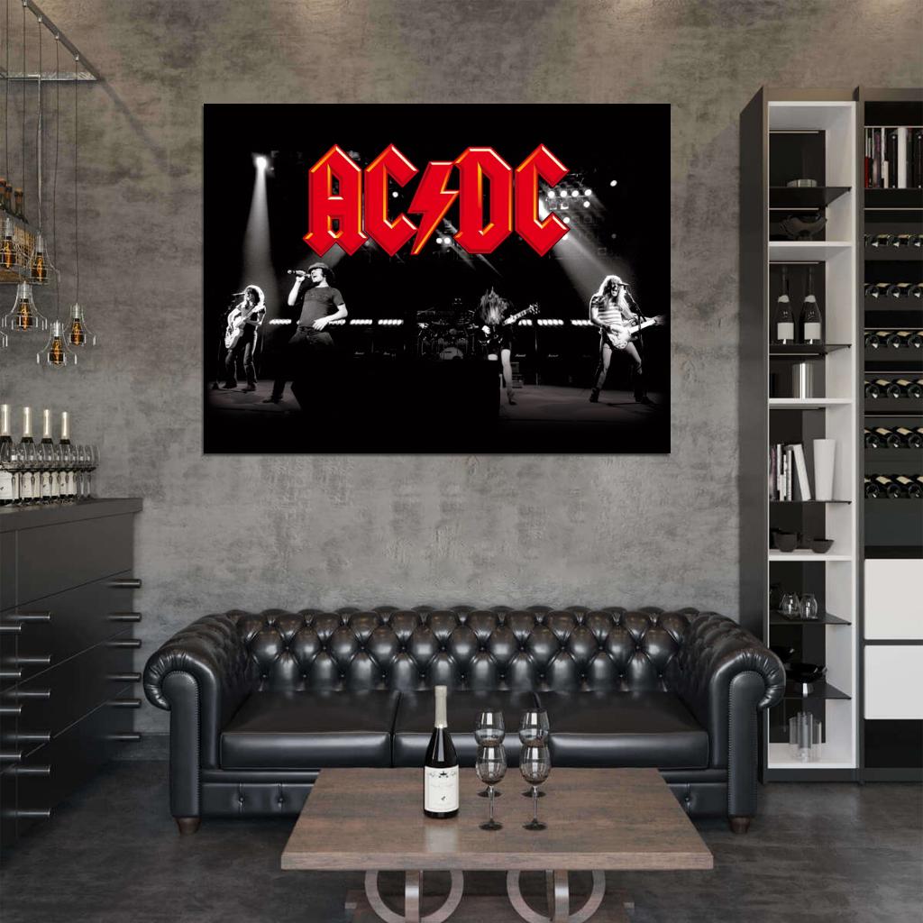 AC DC Great BW Stage Performance Music Hard Rock Band Wall Art Print Poster