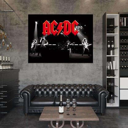 AC DC Great BW Stage Performance Music Hard Rock Band Wall Art Print Poster