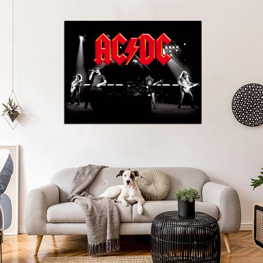 AC DC Great BW Stage Performance Music Hard Rock Band Wall Art Print Poster
