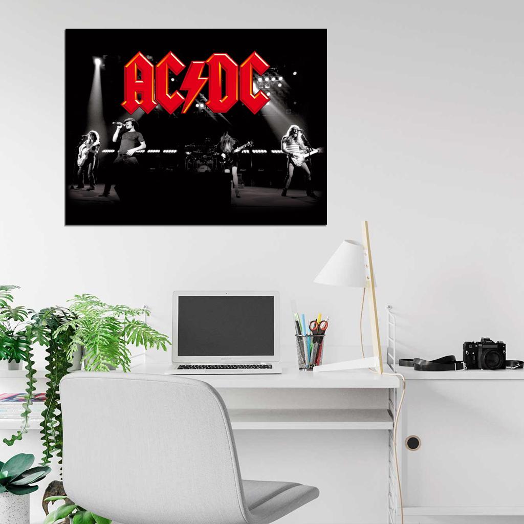 AC DC Great BW Stage Performance Music Hard Rock Band Wall Art Print Poster