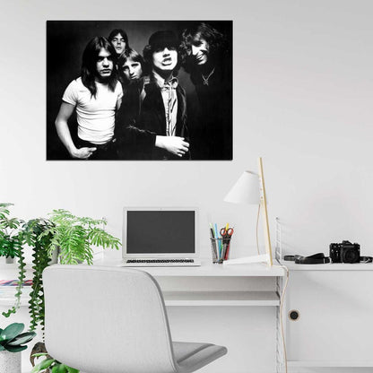 AC DC Angus Young Cheeky BW Retro Music Hard Rock Band Wall Art Print Poster