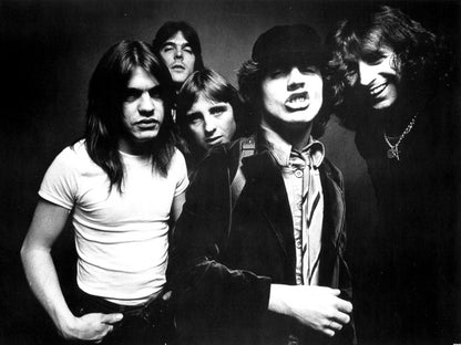 AC DC Angus Young Cheeky BW Retro Music Hard Rock Band Wall Art Print Poster