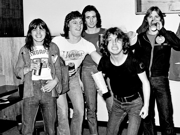 AC DC Rare Malcolm Angus Young Retro Hard Rock Band Wall Art Print Poster