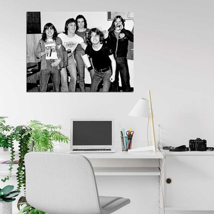 AC DC Rare Malcolm Angus Young Retro Hard Rock Band Wall Art Print Poster