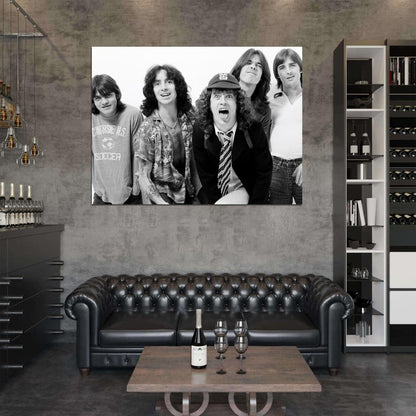 AC DC Malcolm Angus Young Larry Van Kriedt Retro Band Wall Art Print Poster