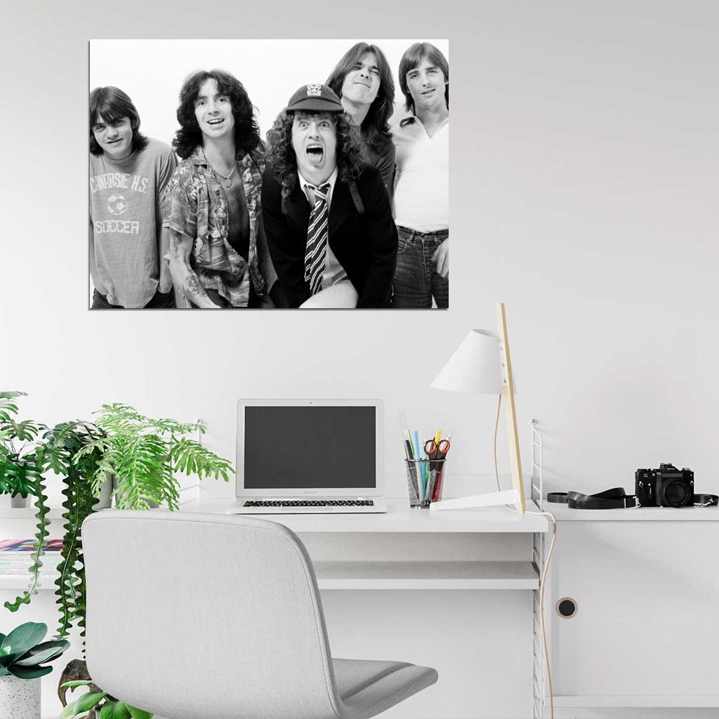 AC DC Malcolm Angus Young Larry Van Kriedt Retro Band Wall Art Print Poster