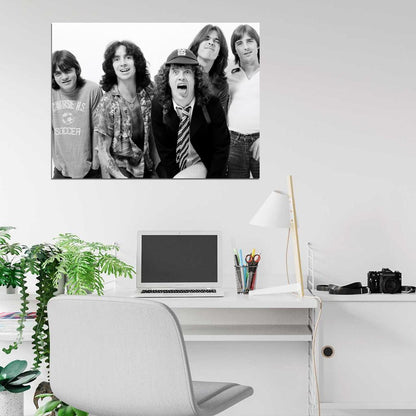 AC DC Malcolm Angus Young Larry Van Kriedt Retro Band Wall Art Print Poster