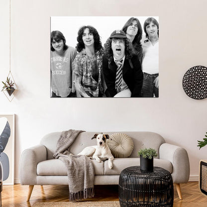 AC DC Malcolm Angus Young Larry Van Kriedt Retro Band Wall Art Print Poster