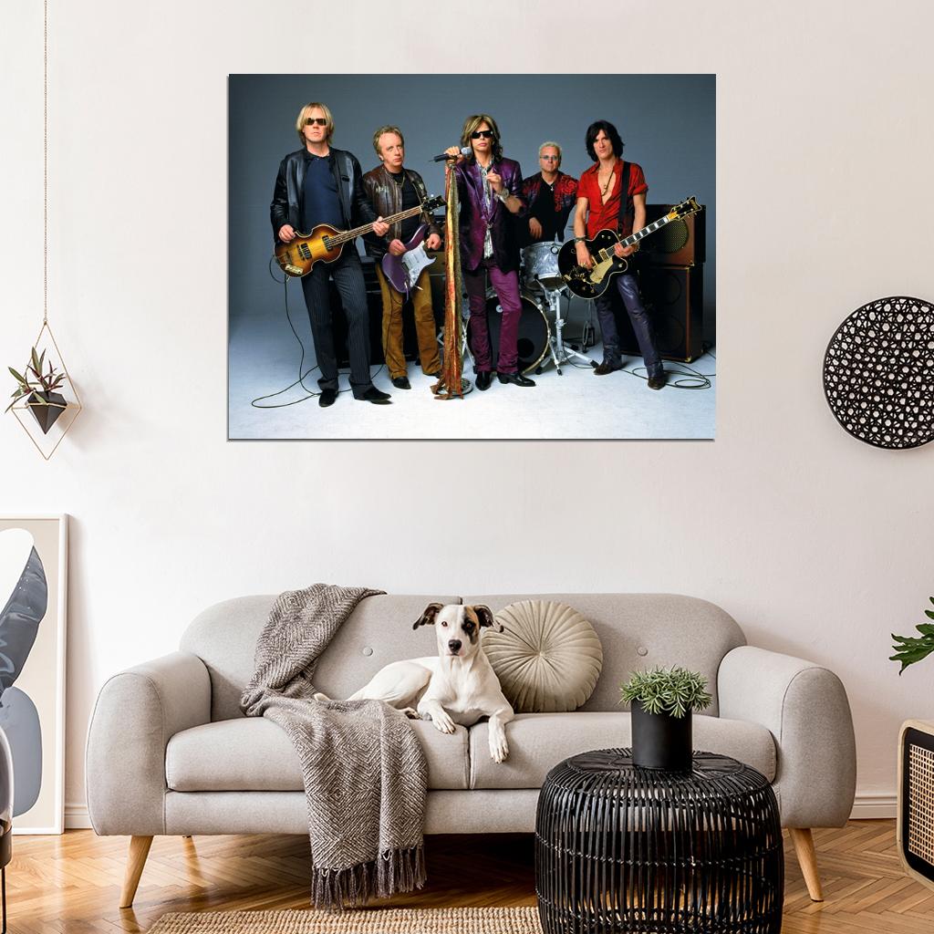 Aerosmith Steven Tyler Guitars Retro Rock Metal Band Wall Art Print Poster