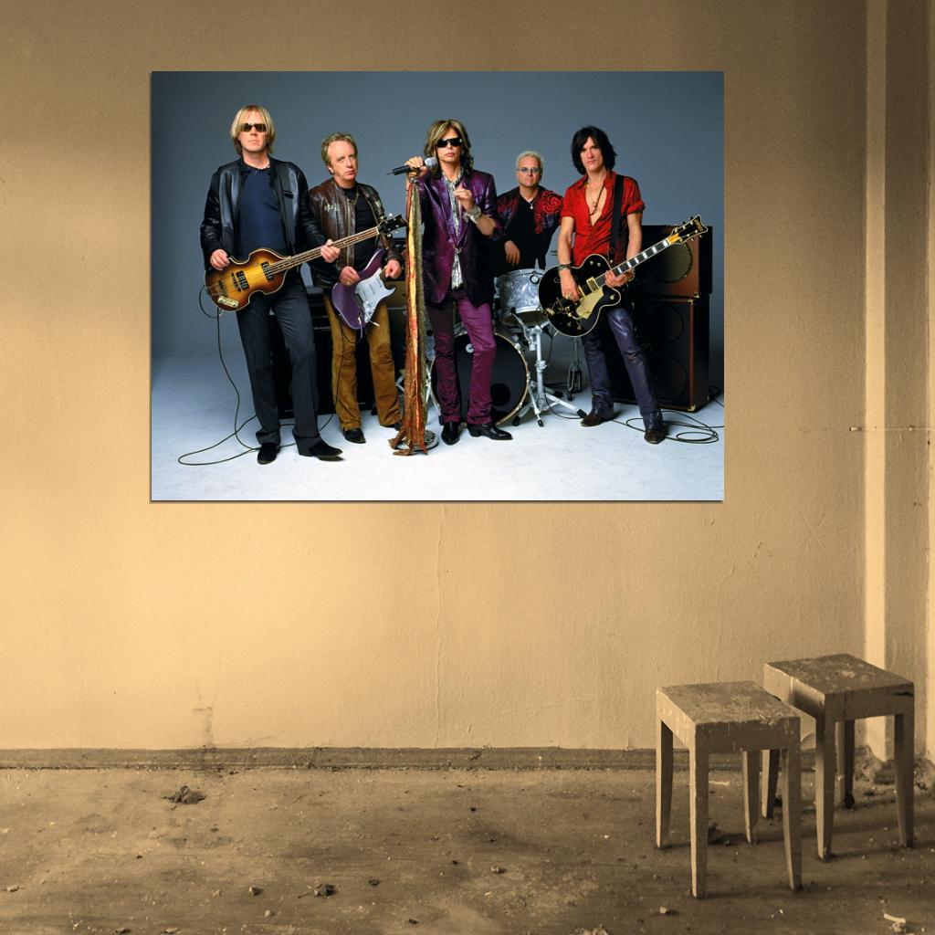 Aerosmith Steven Tyler Guitars Retro Rock Metal Band Wall Art Print Poster
