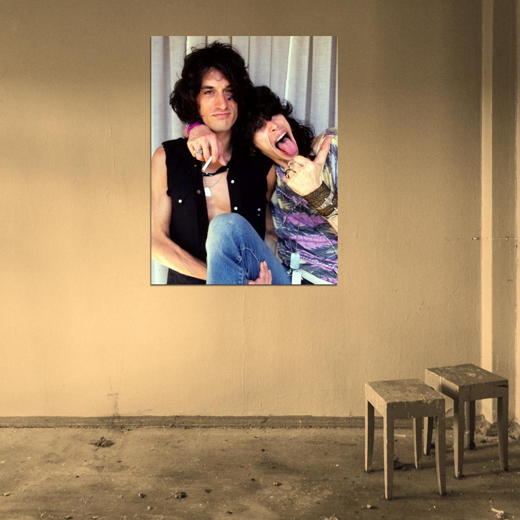 Aerosmith Steven Tyler Joe Perry Young Retro Rock Band Wall Art Print Poster