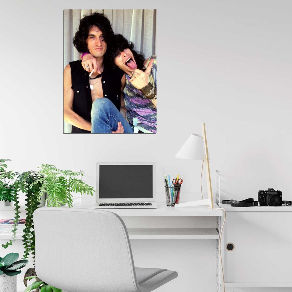 Aerosmith Steven Tyler Joe Perry Young Retro Rock Band Wall Art Print Poster