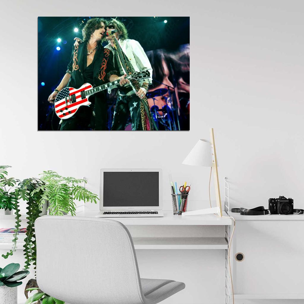 Aerosmith Steven Tyler Joe Perry Stage Retro Band Wall Art Print Poster