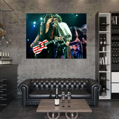 Aerosmith Steven Tyler Joe Perry Stage Retro Band Wall Art Print Poster