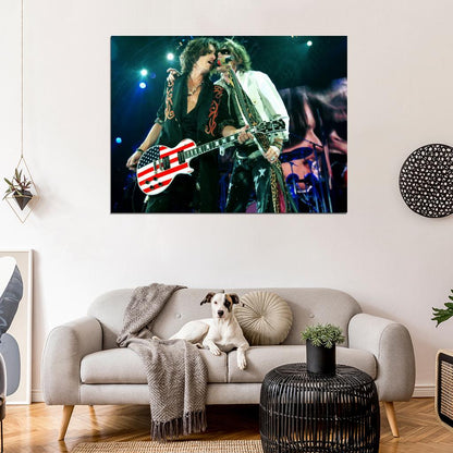 Aerosmith Steven Tyler Joe Perry Stage Retro Band Wall Art Print Poster