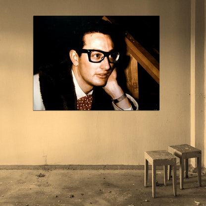 Buddy Holly Awesome Rare Portrait Retro Singer Music Wall Art Print Poster