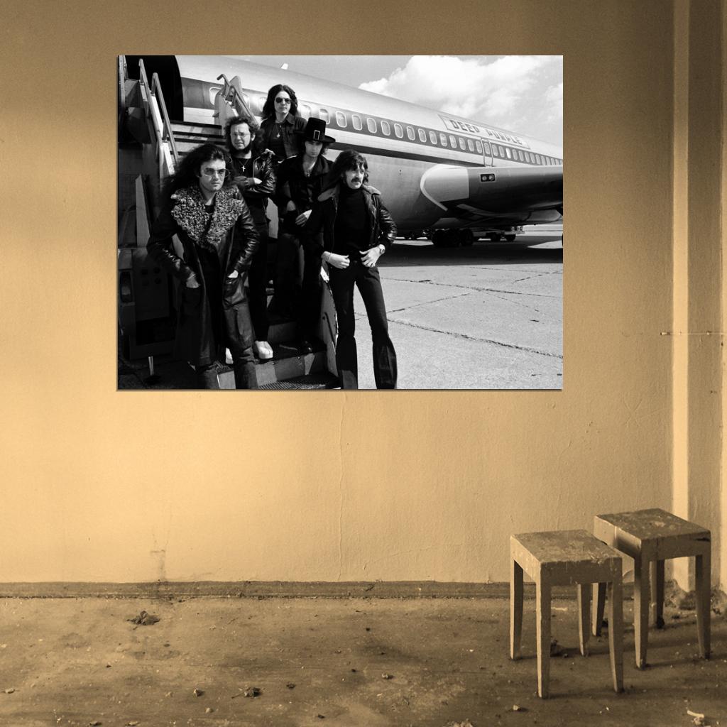 Deep Purple Amazing BW Retro Hard Rock Heavy Metal Wall Art Print Poster