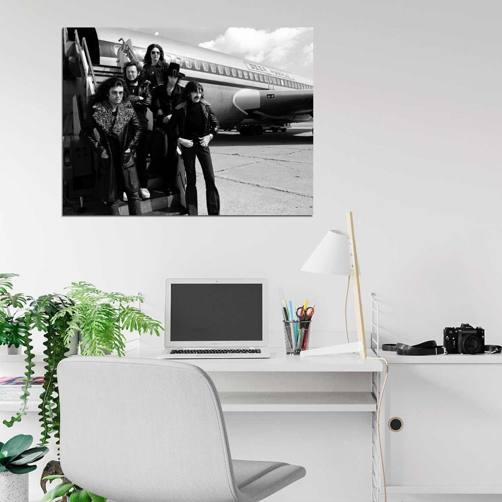 Deep Purple Amazing BW Retro Hard Rock Heavy Metal Wall Art Print Poster