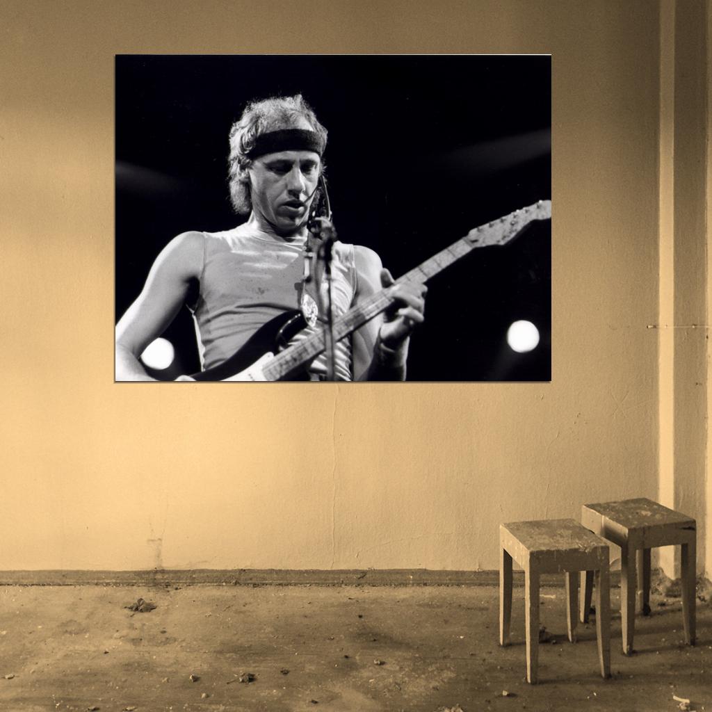 Dire Straits BW Retro Mark Knopfler Stage Rock Band Wall Art Print Poster