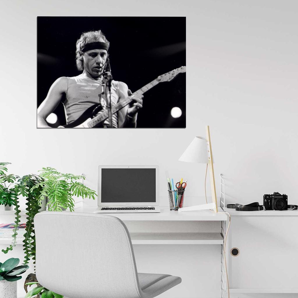 Dire Straits BW Retro Mark Knopfler Stage Rock Band Wall Art Print Poster