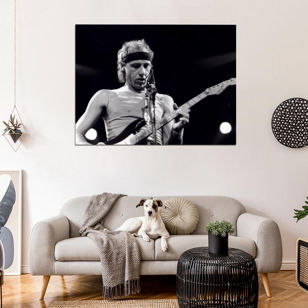 Dire Straits BW Retro Mark Knopfler Stage Rock Band Wall Art Print Poster