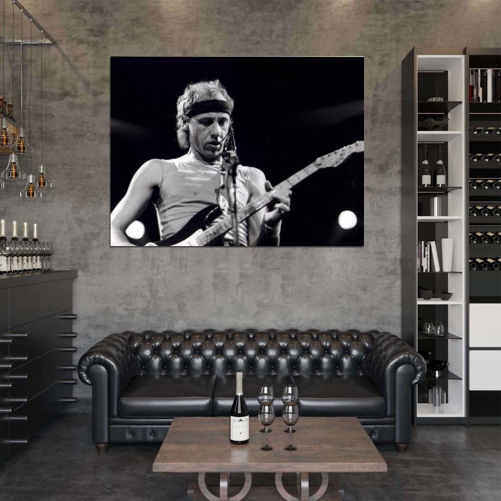 Dire Straits BW Retro Mark Knopfler Stage Rock Band Wall Art Print Poster