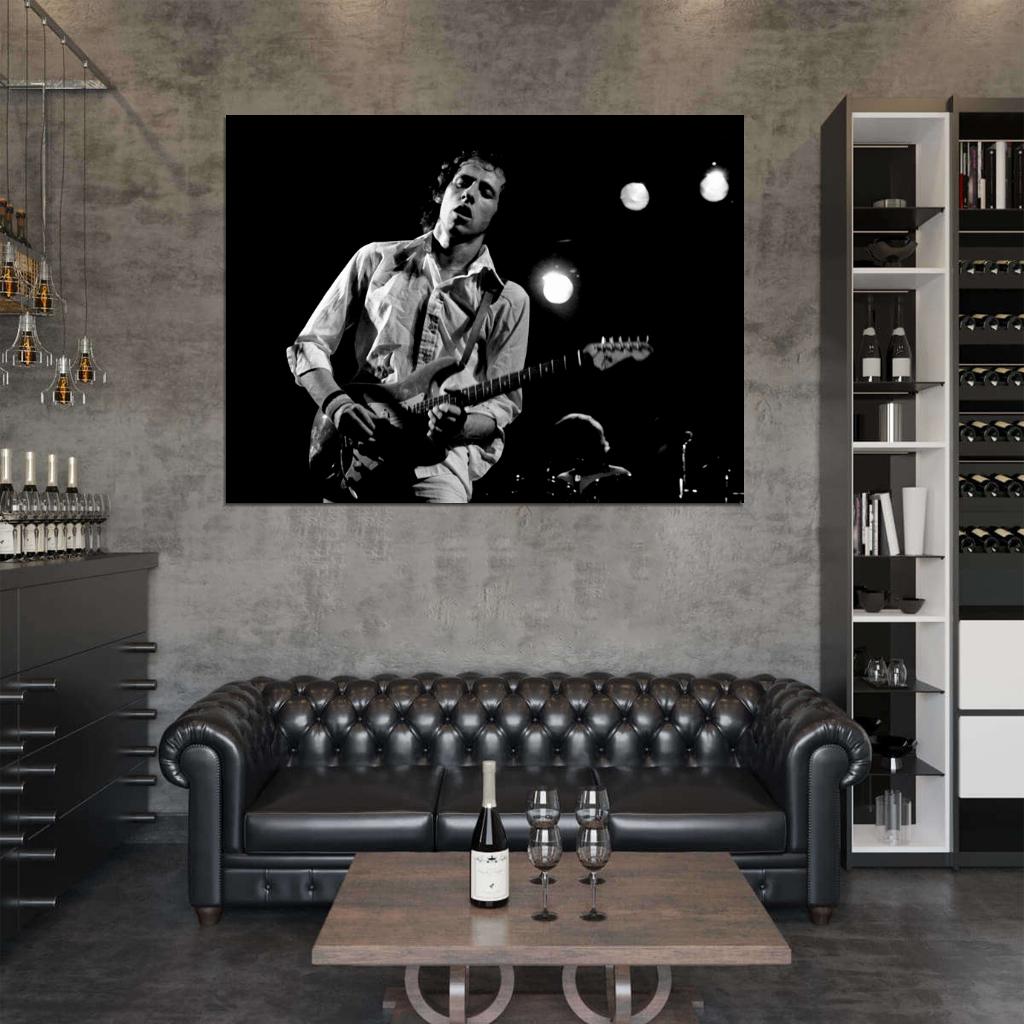 Dire Straits Retro Mark Knopfler Guitar Rock Band Wall Art Print Poster