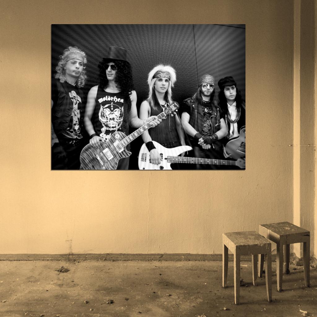 Guns n' Roses Retro Matt Sorum Slash Duff Axl Izzy Wall Art Print Poster